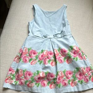 Floral Print Kids Dress - Light Blue